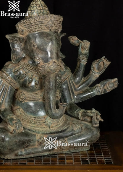 Bronze Ganesha Statue Weight 3.1 Kg And Height 13.5 Inch