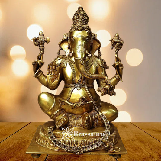 Brass Ganesha Weight 21.7 Kg & Height 20 Inch