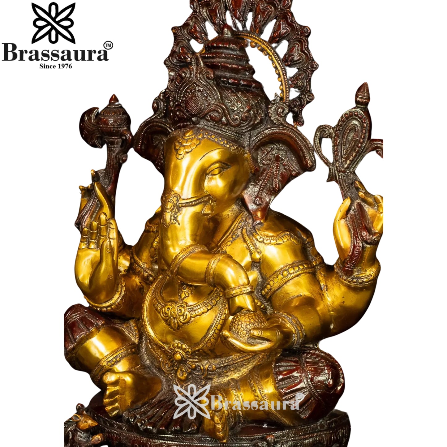 Brass Ganesha Statue Weight 21.5 Kg And Height 20 Inch