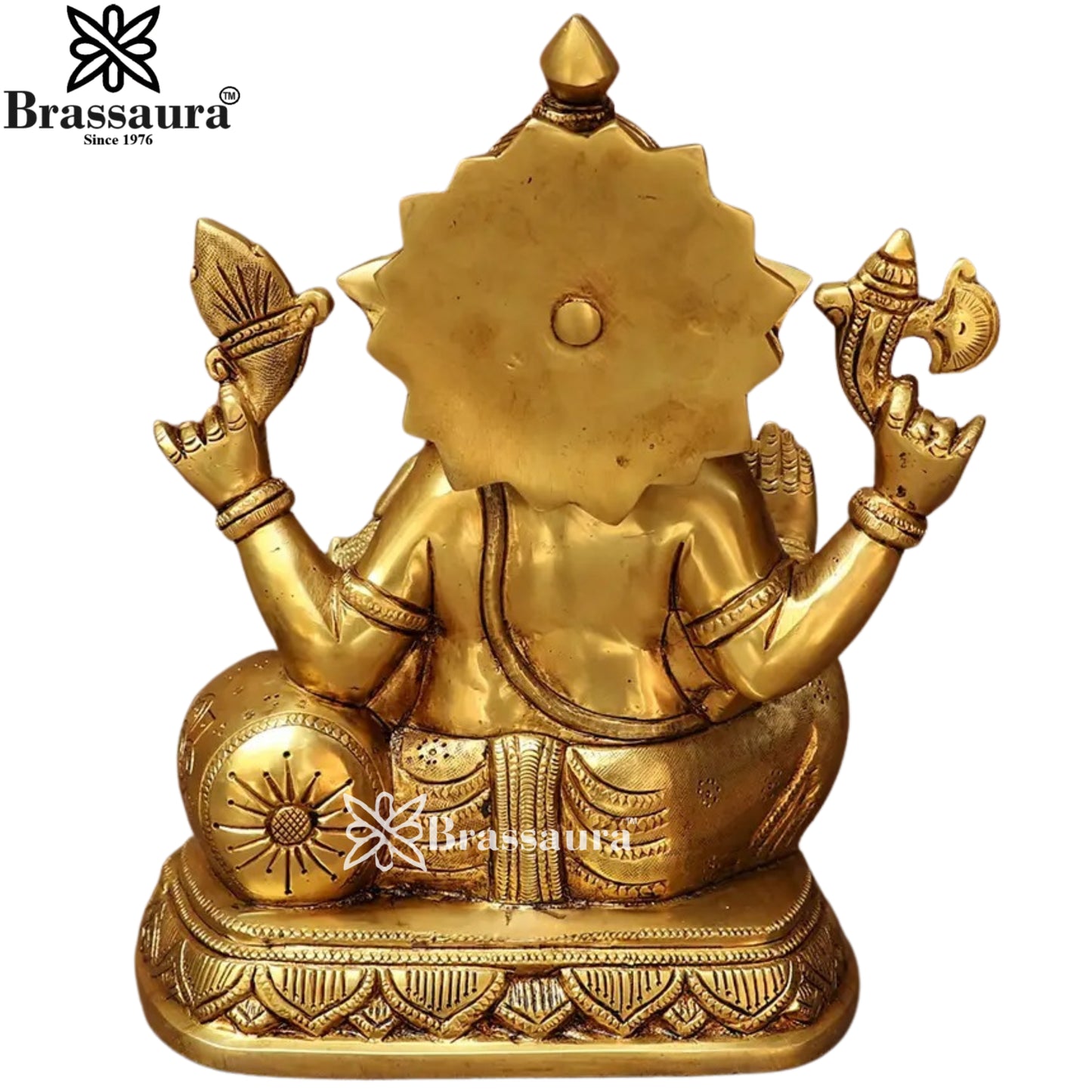 Brass Ganesha Statue Weight 4.8 Kg & Height 9.5 Inch