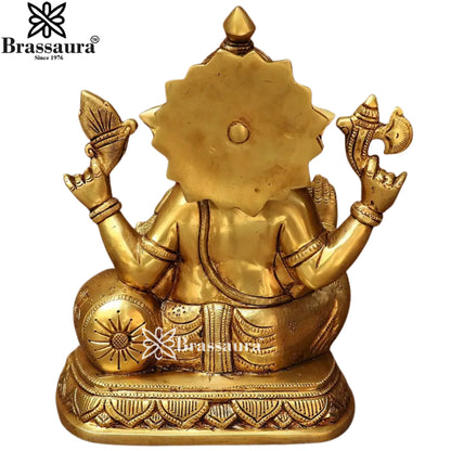 Brass Ganesha Statue Weight 4.8 Kg & Height 9.5 Inch