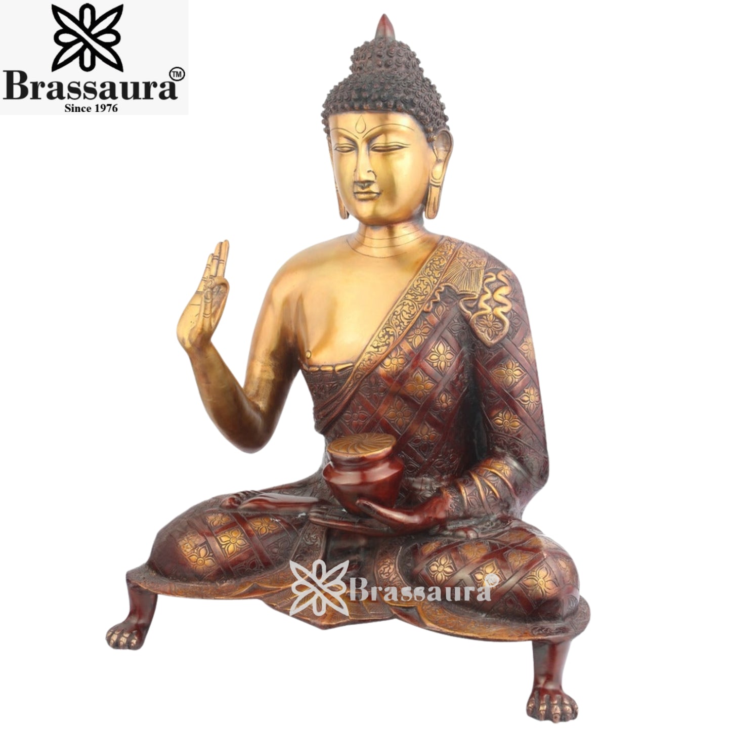 Brass Blessing Buddha  Weight 22 Kg & Height 26 Inch