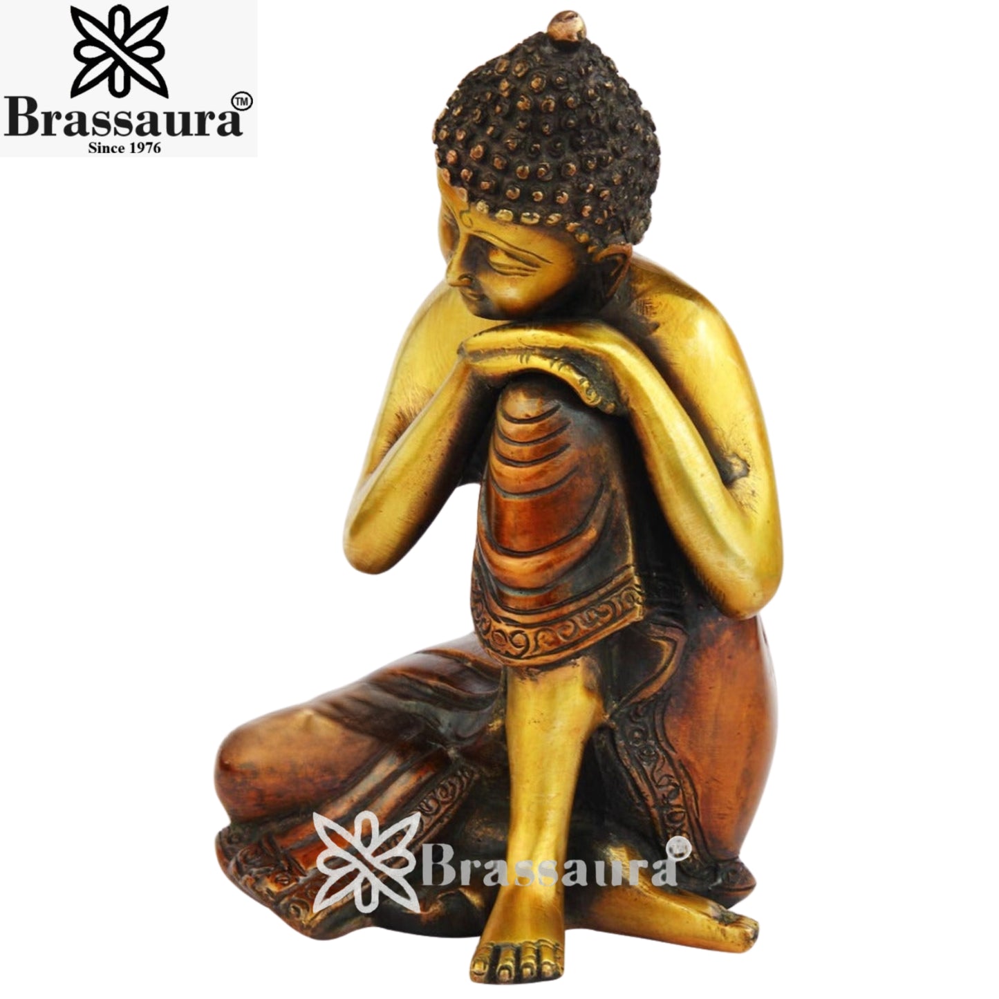 Brass Antique Buddha Weight 2  Kg & Height 8 Inch