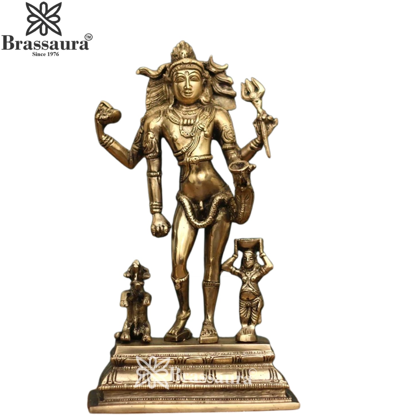 Brassaura™ Brass Bhikshatana Shiva Idol – Height 11 Inches & Weight 2.8 Kgs | Hindu Devotional Idol