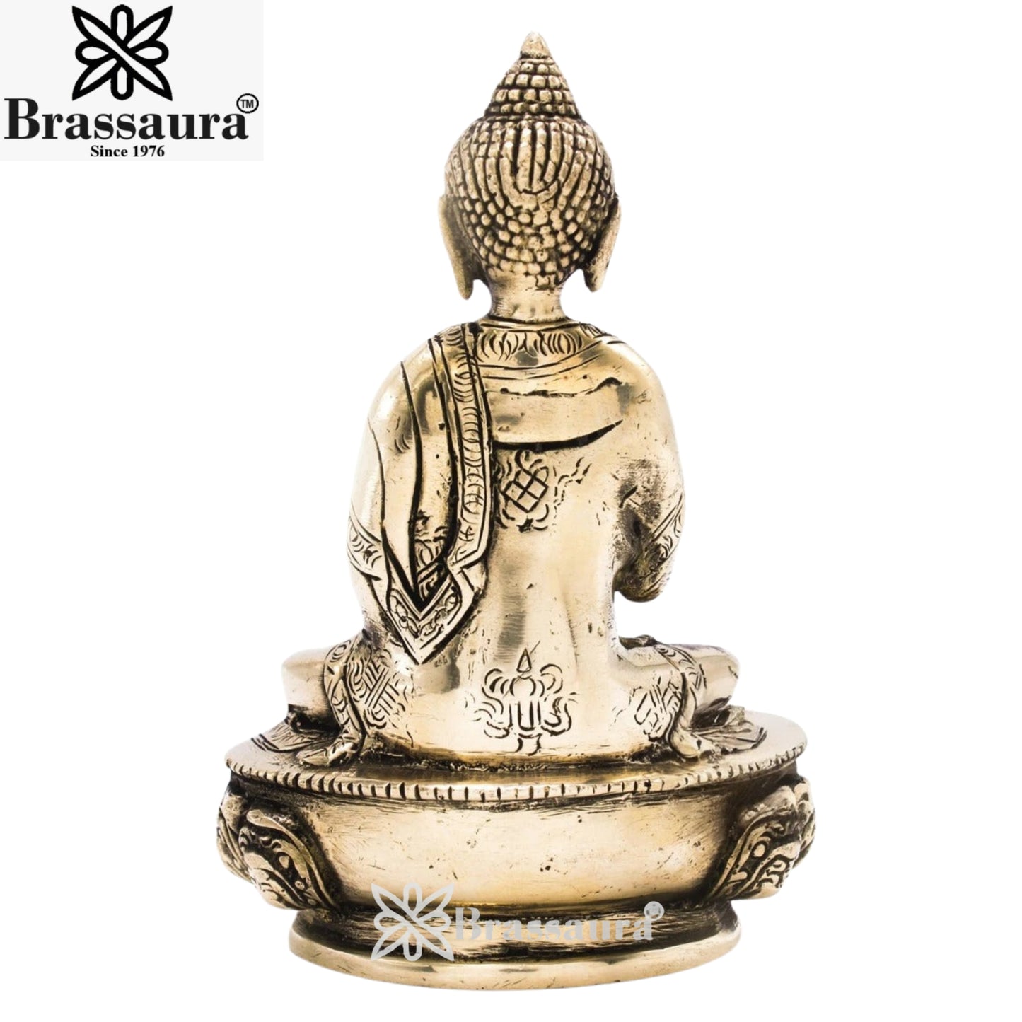 Brass Blessing Buddha Weight 0.9 kg & Height 5.5 Inch