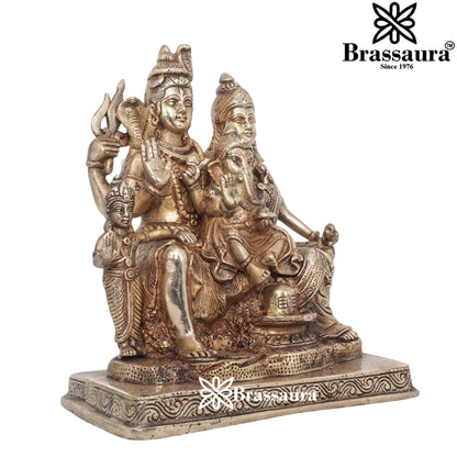 Brass Classic Shiv Family  Weight 5.6 Kg & Height 9.5 Inch