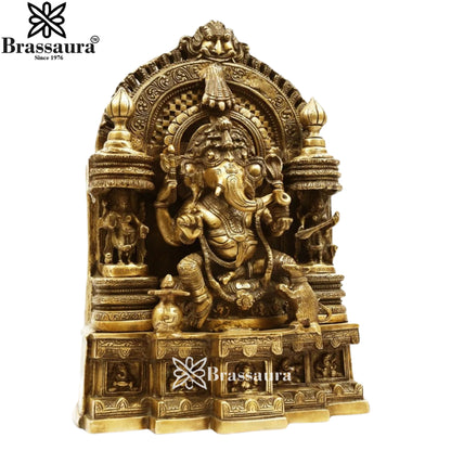 Brass Ring Ganesha Weight 19.5 Kg & Height 18.5 Inch