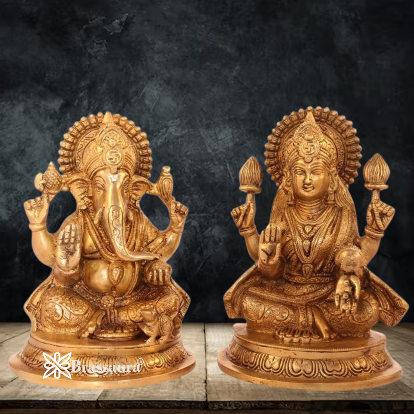 Brass Artistic Lakshmi Ganesh Weight 5.6 Kg & Height 8 Inch