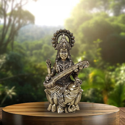 Brass Superfine Saraswati Statue Weight .164 Kg And Height 4 Inch