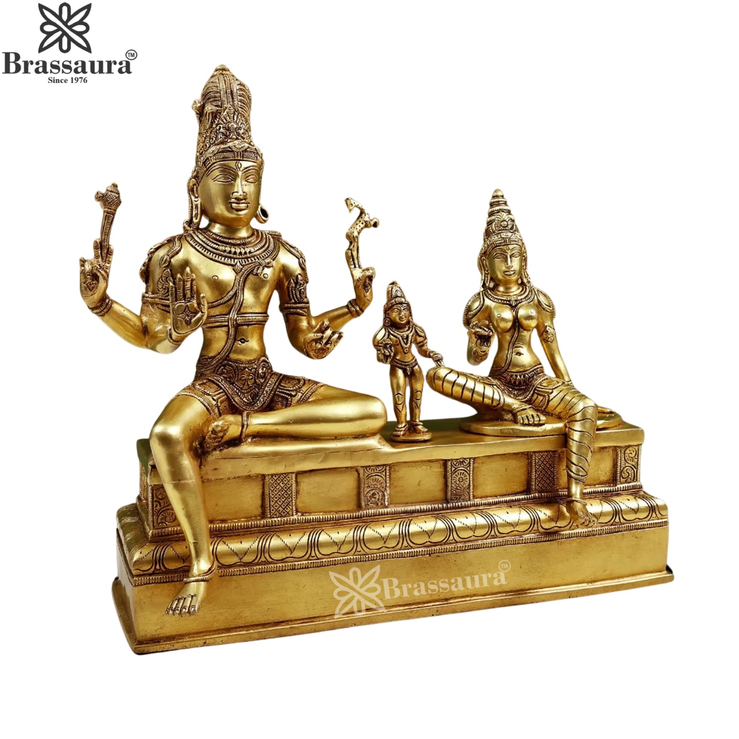 Brass Shiva With Parvati Statue Weight 10 Kg And Height 13 Inch