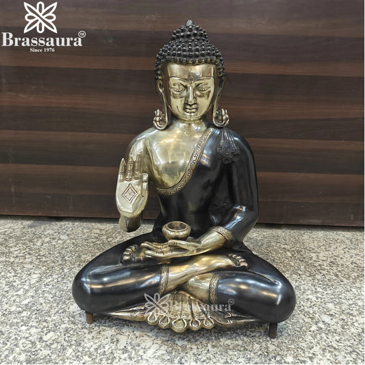 Brass Blessing Buddha Weight 17 kg & Height 20 Inch