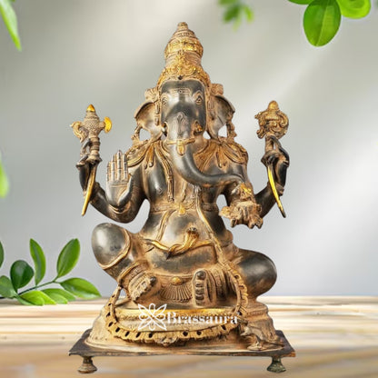 Brass Vintage Ganesha Weight 21.7 Kg & Height 20 Inch