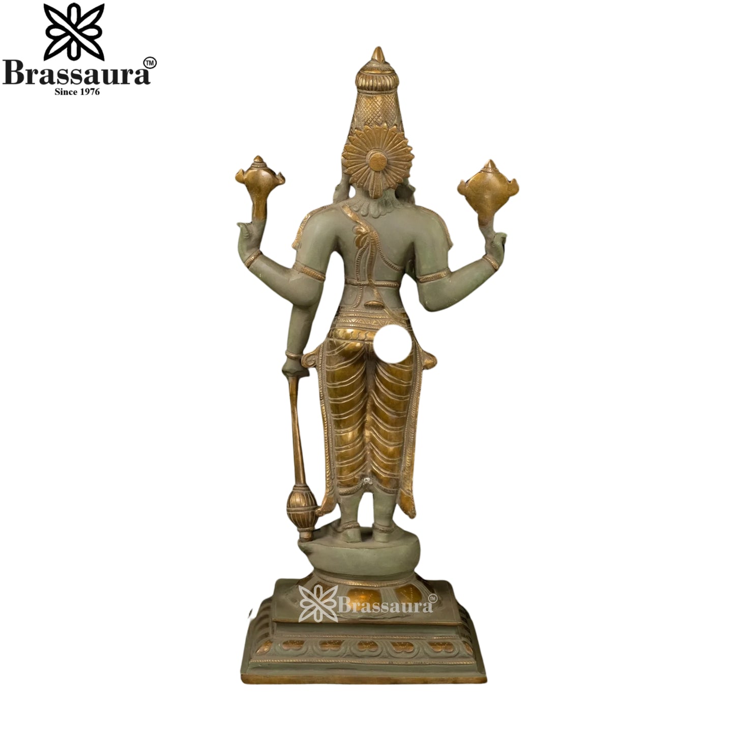 Brass Vishnu Statue Weight 7.3 Kg And Height 18 Inch