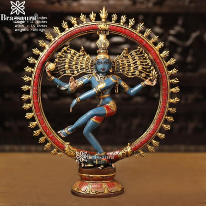 Brass Vintage Dancing Natraj Statue Weight 7.78 Kg And Height 10.5 Inch