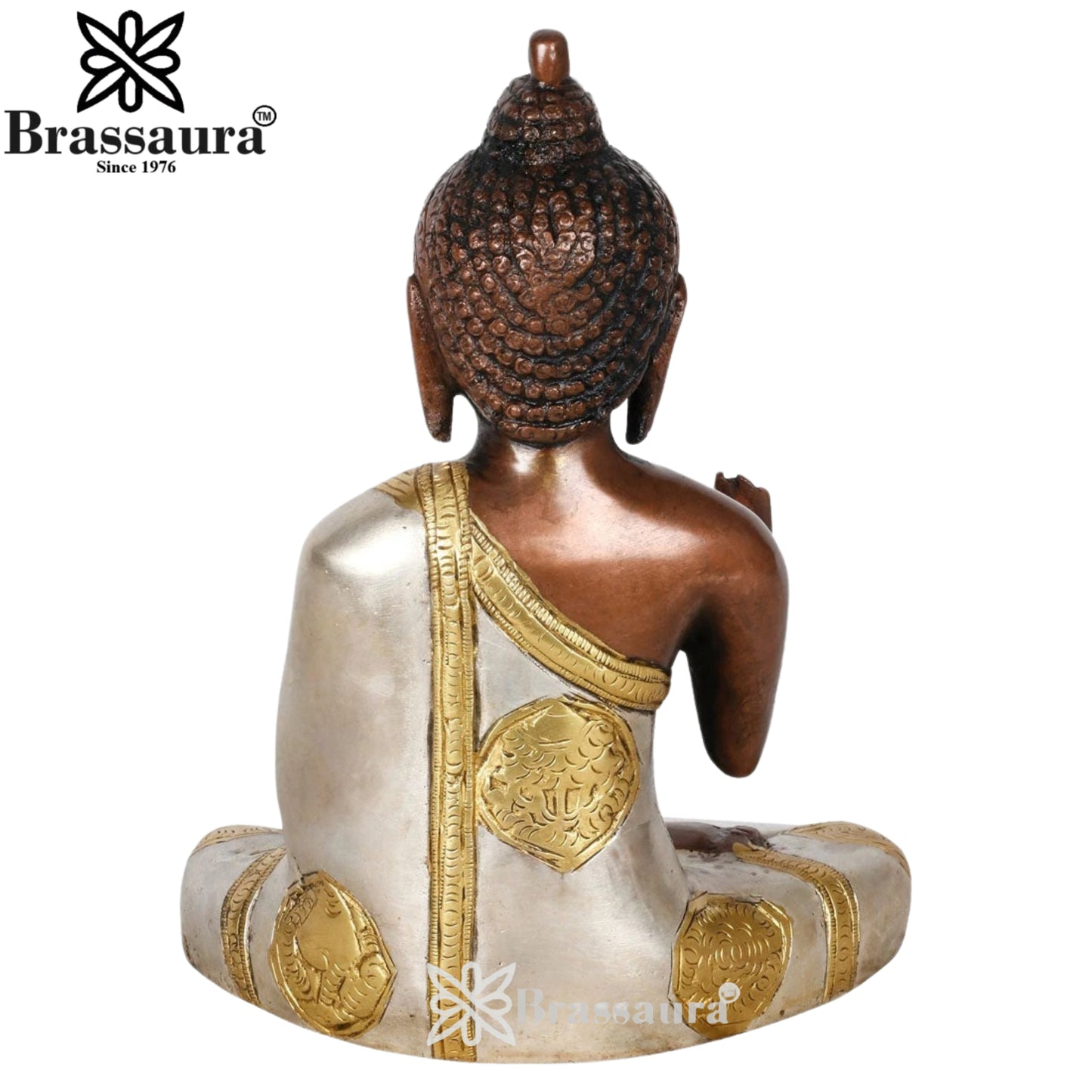 Brass Blessing Multicolored Buddha Weight 1.8 kg & Height 7 Inch