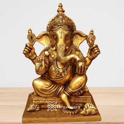 Brass Super fine Ganesha Statue Weight 6 Kg & Height 10 Inch