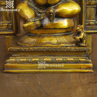 Brass Ring Ganesha Weight 8.58 Kg & Height 15 Inch