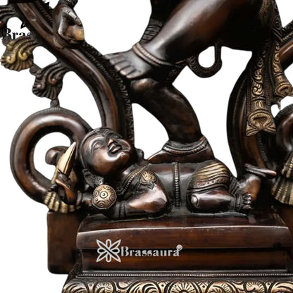 Brass Dancing Ganesha Statue Weight 20.53 Kg And Height 25.2 Inch