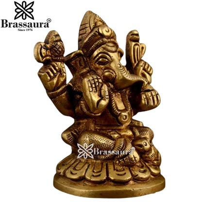 Brass Ganesha Statue Weight .077 Kg And Height 2.7 Inch