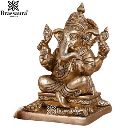 Brass Ganesha Statue Weight 4 Kg & Height 8 Inch