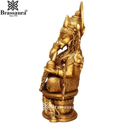 Brass Jewellery Ganesha Statue Weight 30.2 Kg & Height 24 Inch