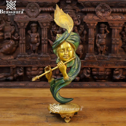 Brass Krishna Murti Weight 6.76 Kg And Height 22 Inch