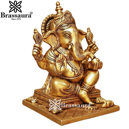 Brass Ganesha Statue Weight 6 Kg And Height 10 Inch