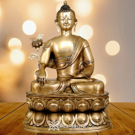 Brass Bhumisprasa Buddha Weight 48 kg & Height 38.5 Inch