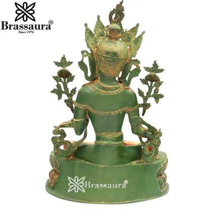 Brass Antique Tara Weight 36 Kg & Height 34 Inch