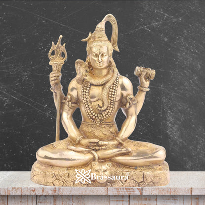 Brassaura™ Devotional Brass Lord Shiva Statue – Height 9 Inches & Weight 2.8 Kgs