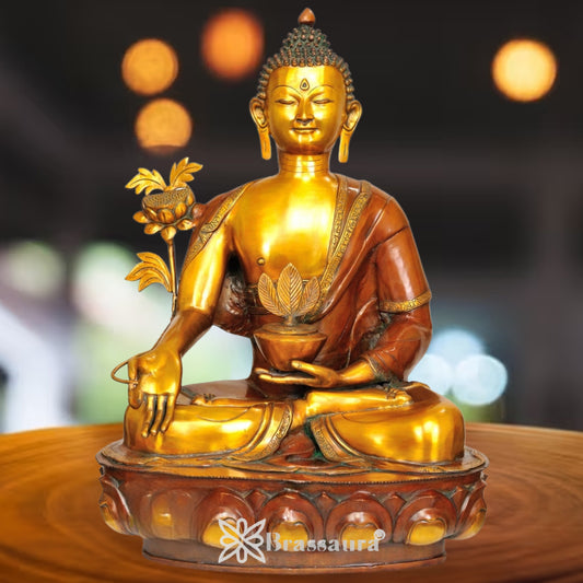 Brass Bhumisprasa Buddha  Weight 42 Kg & Height 35 Inch