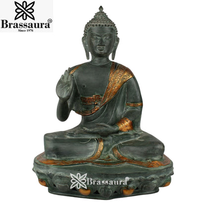 Brass Blessing Buddha Weight 10.5 kg & Height 19 Inch