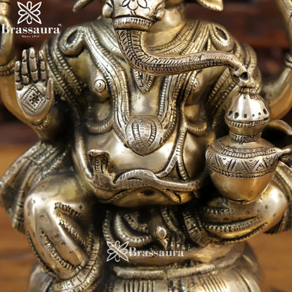 Brass Ganesha Weight 9 Kg & Height 15 Inch