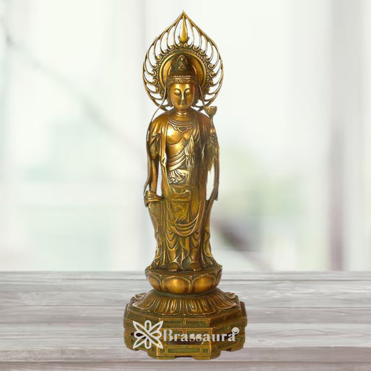 Brass Classic Standing Buddha Weight 10 Kg & Height 24 inch