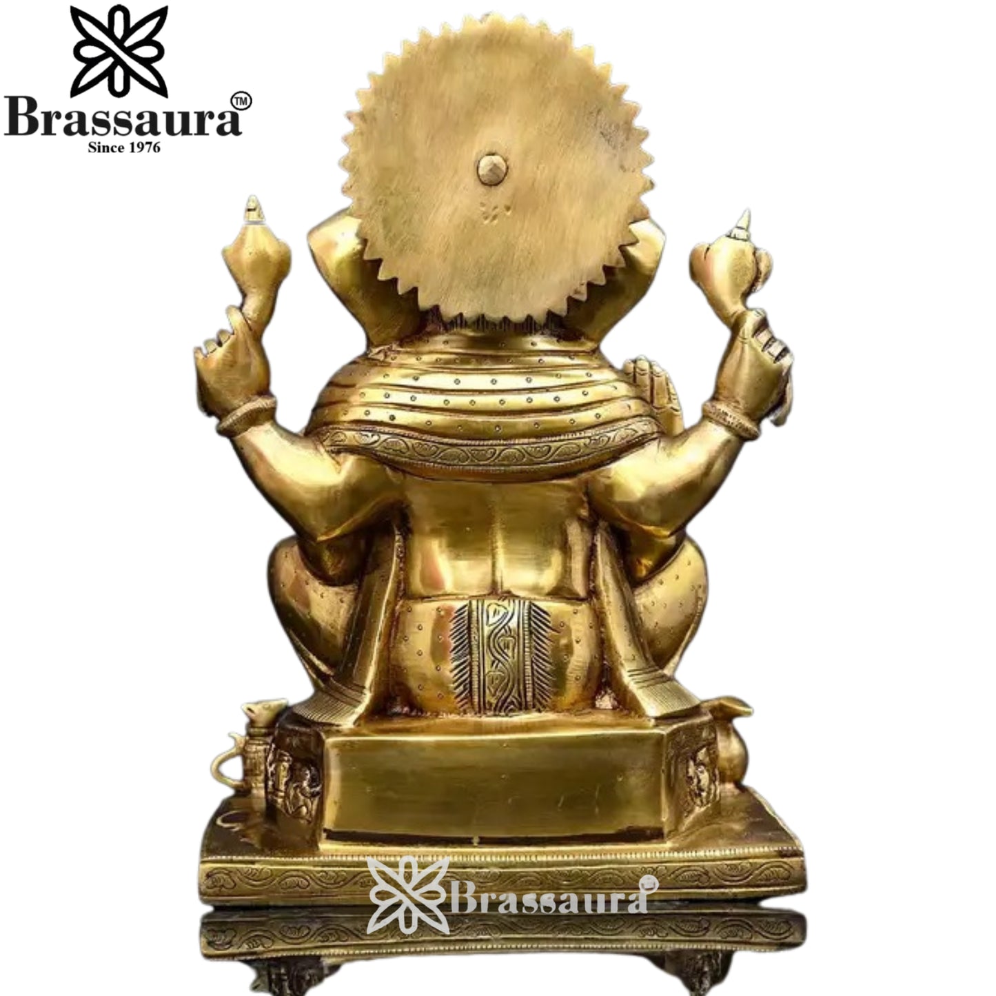 Brass Ganesha Statue Weight 9.75 Kg And Height 13.5 Inch