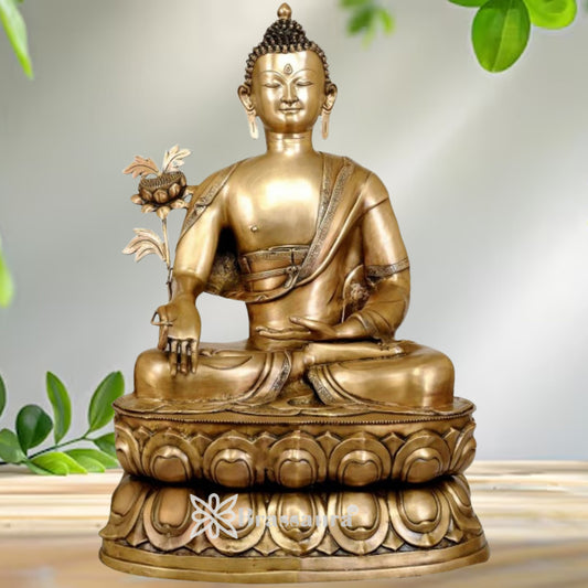 Brass Bhumisprasa Weight Buddha  49 kg & Height 32.4 Inch
