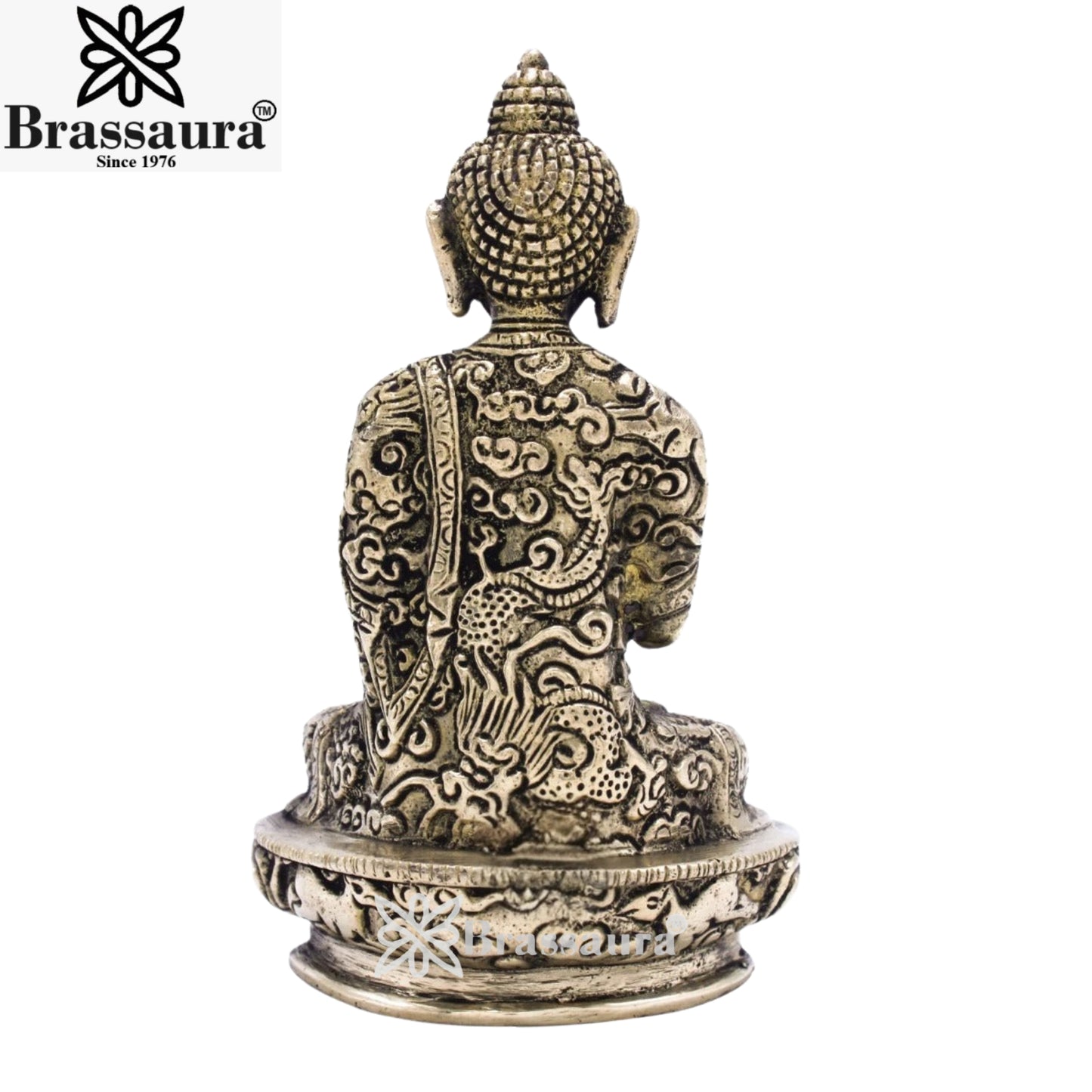 Brass Blessing Buddha Weight 0.9 kg & Height 5.5 Inch