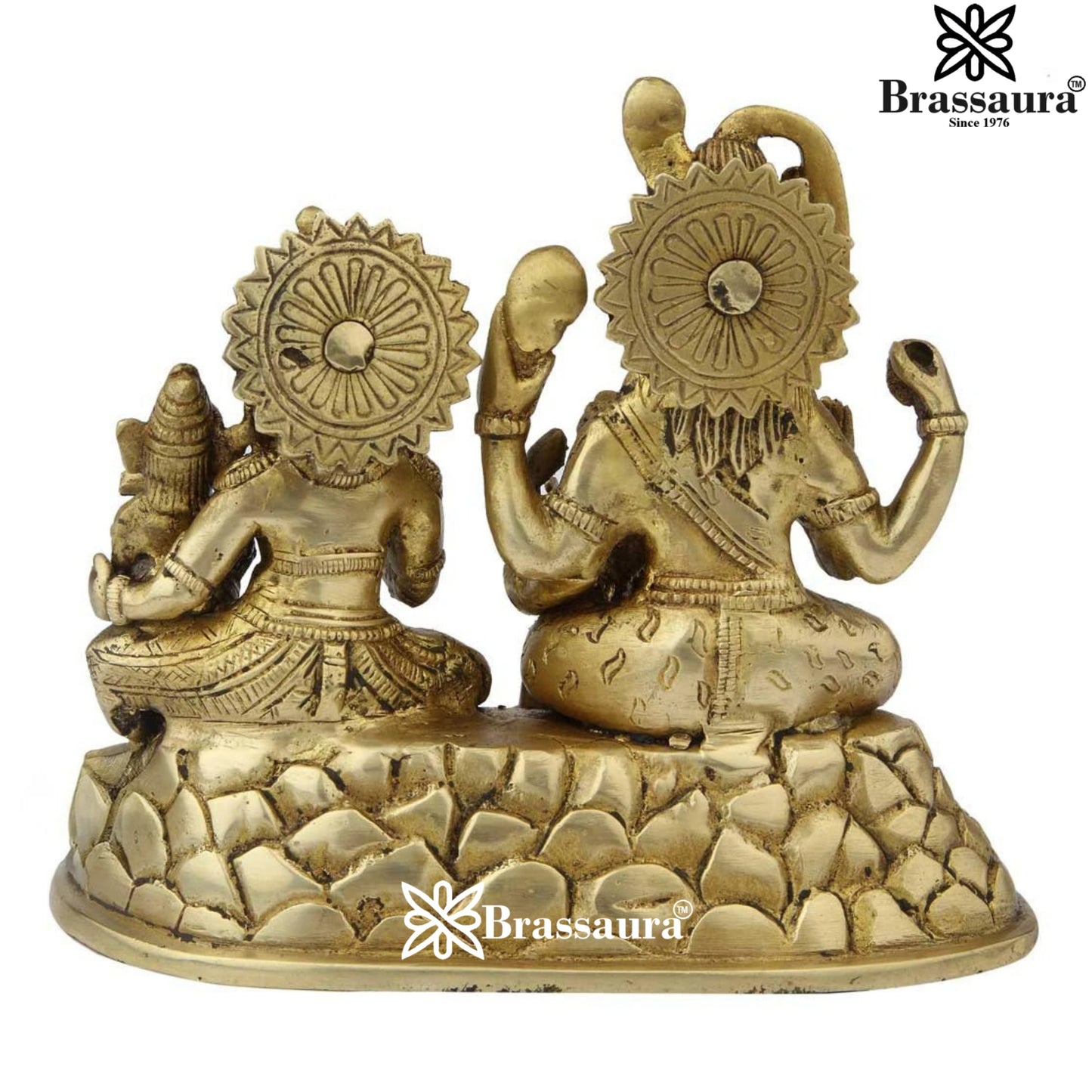 Brass Antique Shiv Family  Weight 2.7 Kg & Height 7 Inch