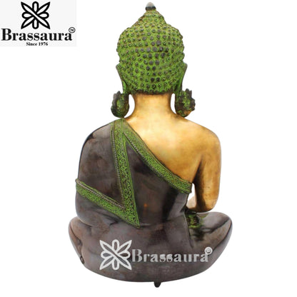 Brass Antique Buddha Weight 9.7 Kg & Height 1. 6 Inch