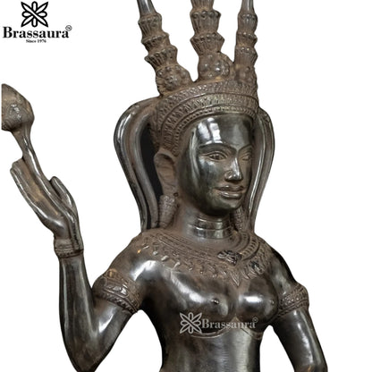 Bronze Combodian Apsara Statue Weight 4.7 Kg And Height 22 Inch