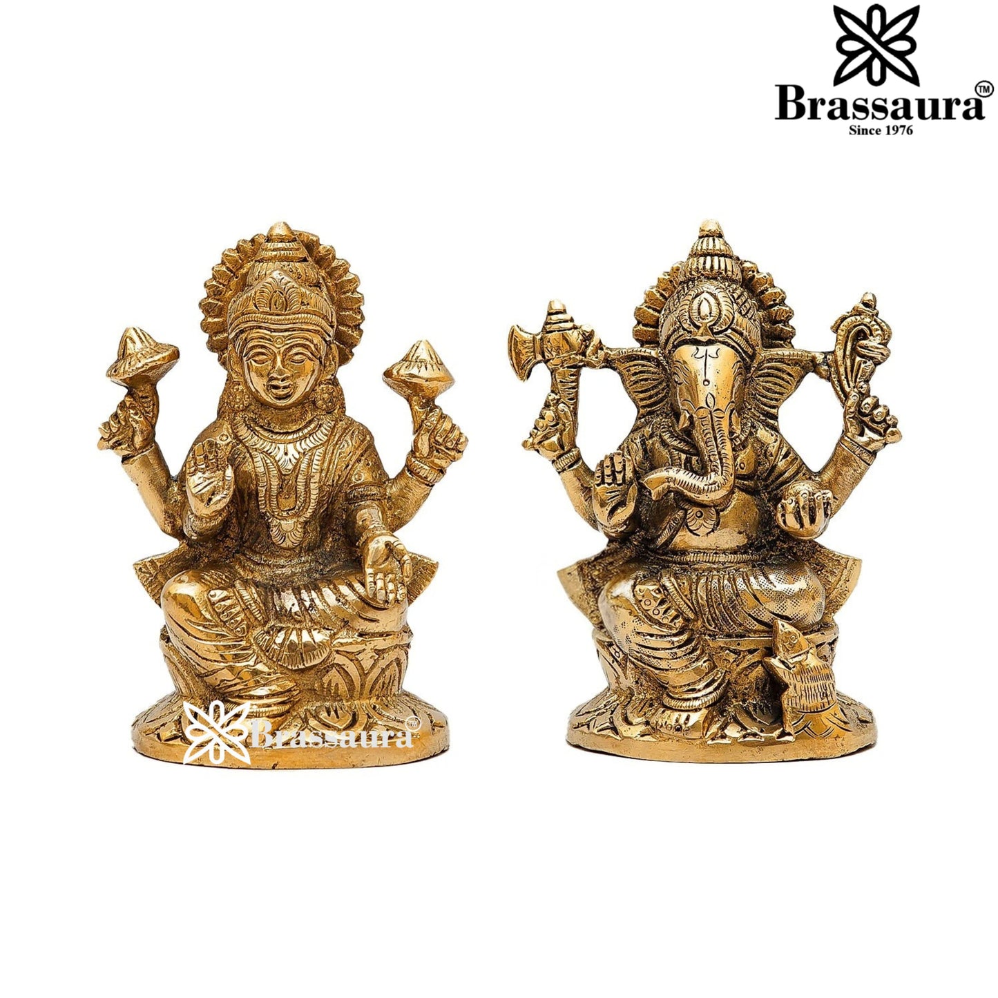Brass Artistic Lakshmi Ganesh Weight 2.2 Kg & Height 5 Inch