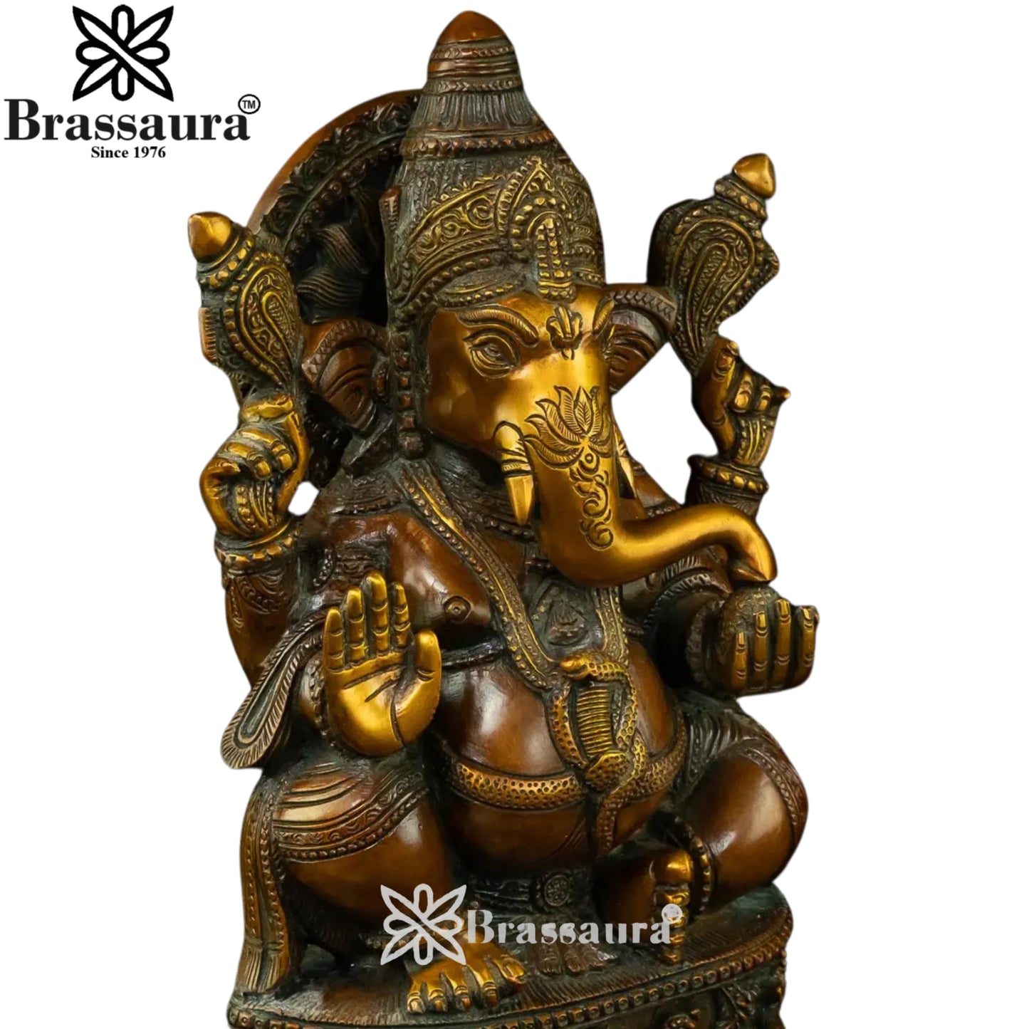 Brass Ganesha Statue Weight 6 Kg And Height 13 Inch