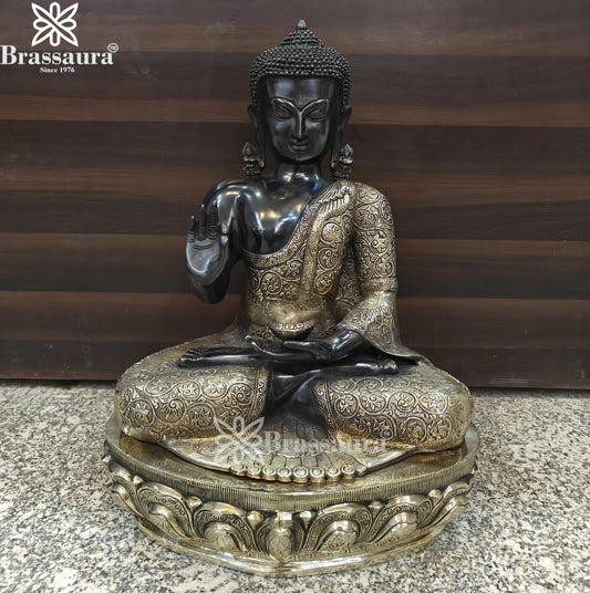 Brass Blessing Buddha Weight 24 kg & Height 21 Inch