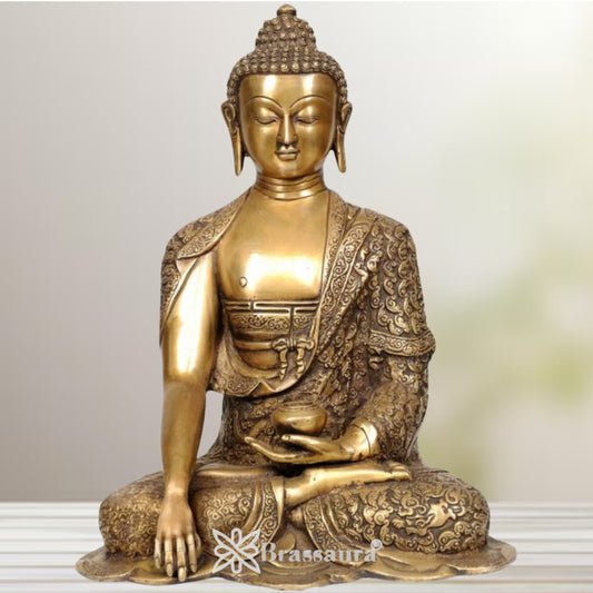 Brass Bhumisprasa Buddha Weight 13.5 kg & Height 7 Inch