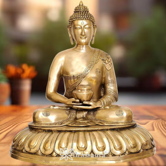 Brass Blessing Buddha Weight 33 kg & Height 28 Inch