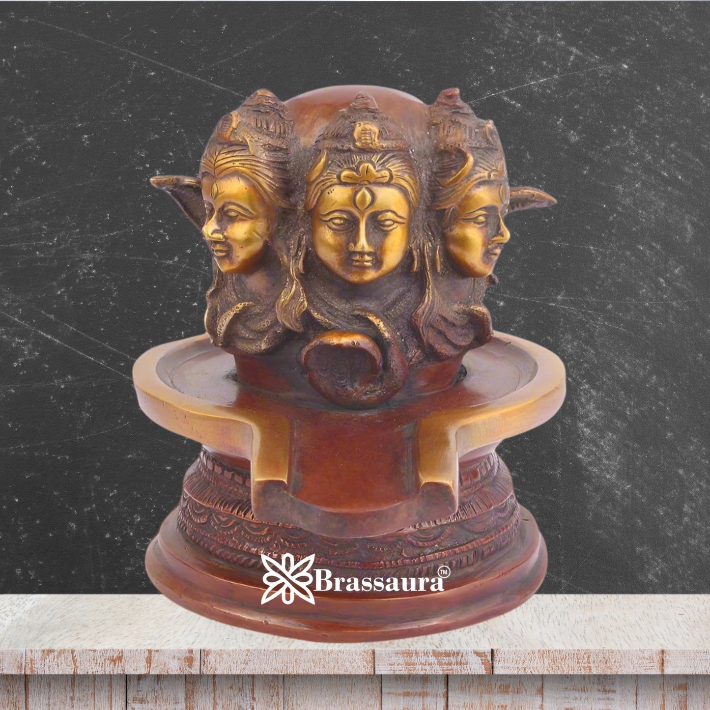 Brass Classic Shiva Face Shivling Weight 2.5 Kg & Height 7 Inch
