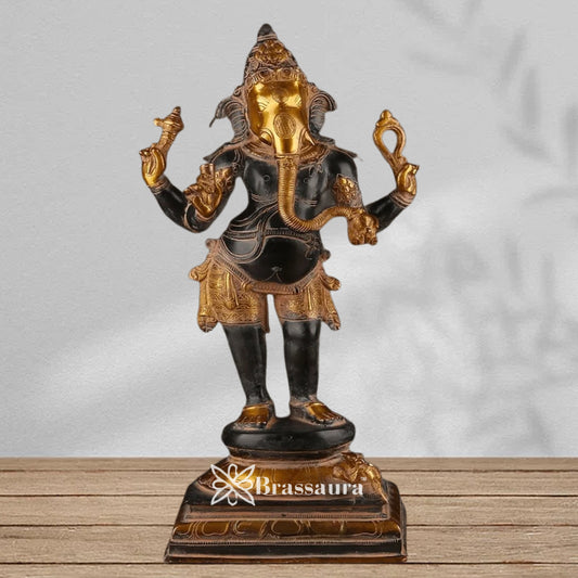 Brass Vintage Standing Ganesha Weight 15.7 Kg & Height 24 Inch