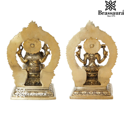Brass Artistic Lakshmi Ganesh Weight 3.4 Kg & Height 7 Inch