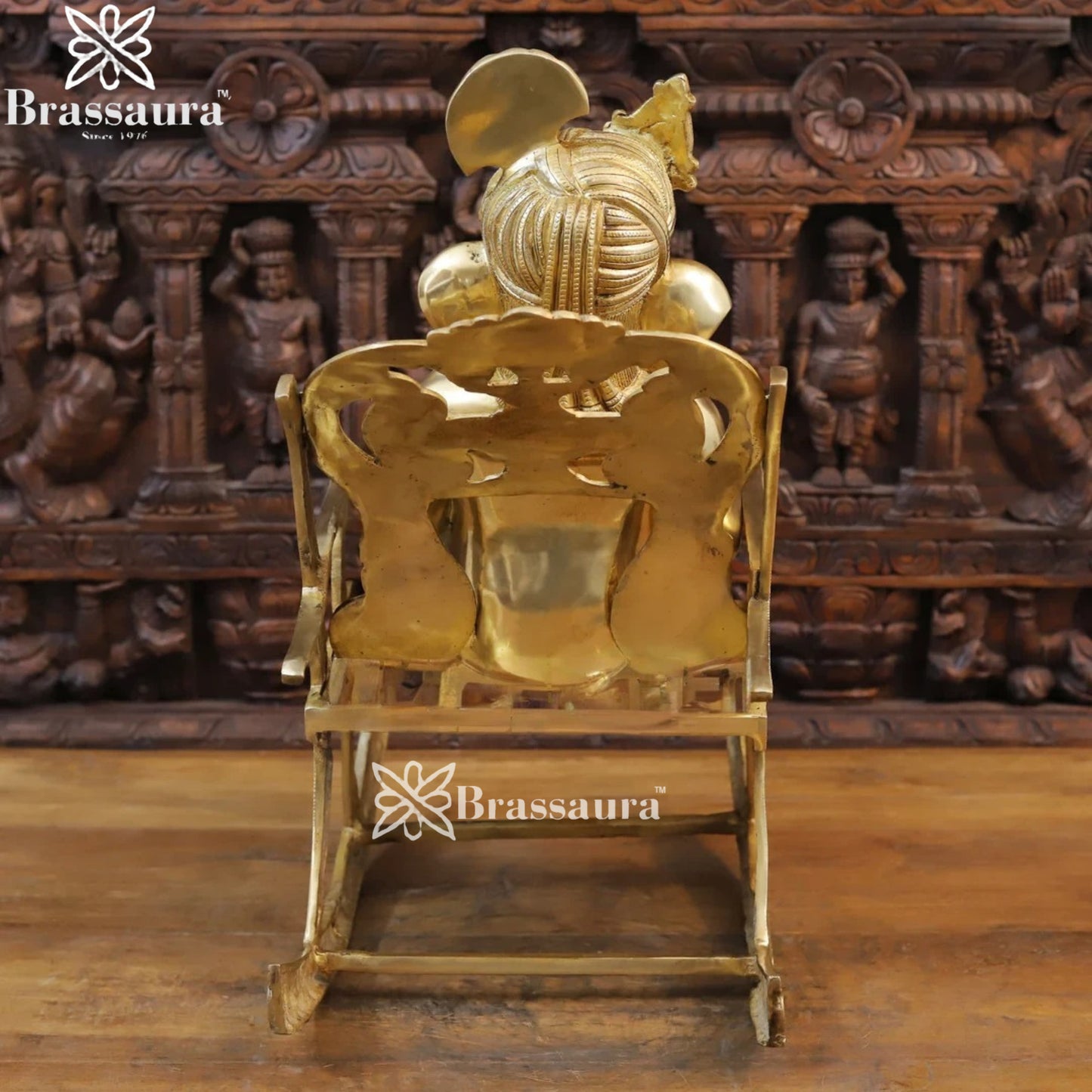 Brass Ganesha With Chair Weight 24.3 Kg & Height 23 Inch