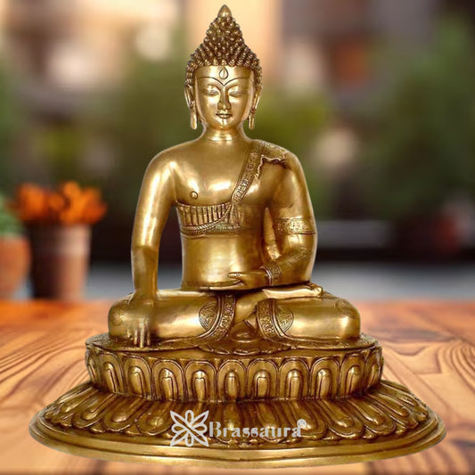 Brass  Buddha Weight 18 Kg & Height 22.5 inch